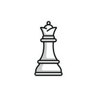 reina ajedrez icono aislado en blanco antecedentes vector