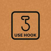 Use hooks packaging mark icon symbol vector