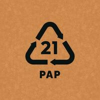 PAP 21 plastic recycle symbol icon vector