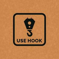 Use hooks packaging mark icon symbol vector