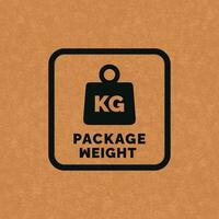 Package weight packaging mark icon symbol vector