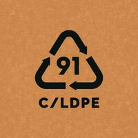 C LDPE plastic recycle symbol icon vector