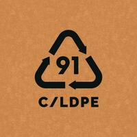 C LDPE plastic recycle symbol icon vector