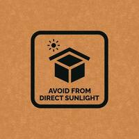 Avoid from direct sunlight packaging mark icon symbol vector