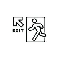 Emergency exit symbol icon isolated on white background vector