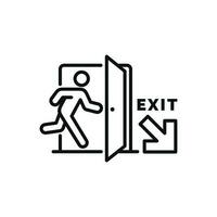 Emergency exit symbol icon isolated on white background vector