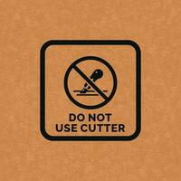 Do not use cutter packaging mark icon symbol vector