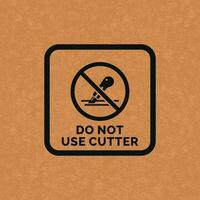 Do not use cutter packaging mark icon symbol vector