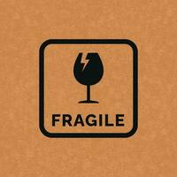 Fragile packaging mark icon symbol vector