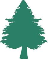 plano verde Navidad árbol icono. vector