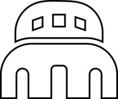 Theater building line art icon. vector