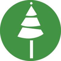 Christmas tree on green color circle. vector