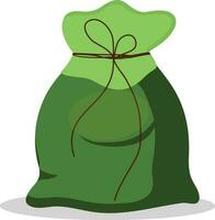 Money bag icon in green color. vector