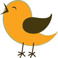 Cute bird in flat style illustration. vector