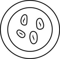 Red Dates Plate Close View Icon In Linear Style. vector