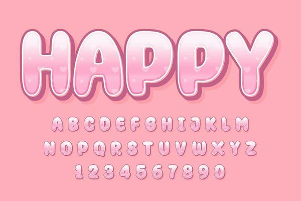 decorative happy editable text effect vector design