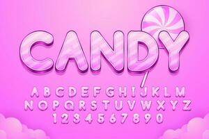 decorative candy editable text effect vector design