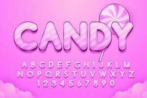 decorative candy editable text effect vector design