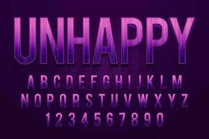 decorative editable unhappy text effect vector design