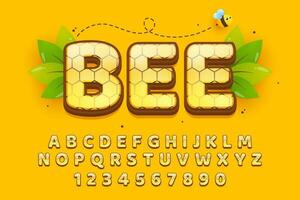 decorative honey editable text effect vector design