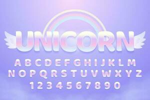 decorativo unicornio editable texto efecto vector diseño