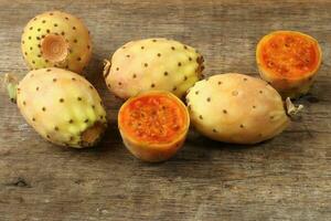 Yellow Orange Cactus Fruit Prickly Pear thorny juicy photo