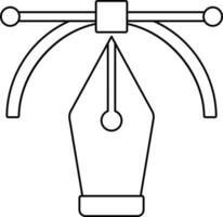 Stroke style of fountain pen icon in illustration. vector
