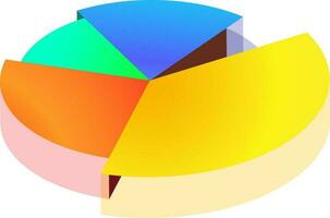 Colorful 3D pie chart isometric icon. vector