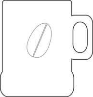 Line art illustration of a coffee mug. vector