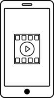 Video icon with screen in isolated. vector
