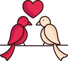 amor aves icono vector