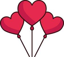 Red Hearts Balloons, vector