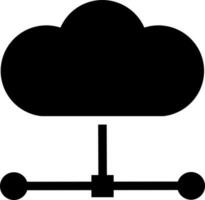 Cloud computing icon in black color. vector
