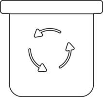 Trash bin thin line icon for recycling concept. vector