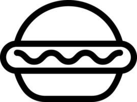 Burger icon in thin line art. vector