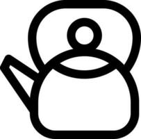 Kettle or tea pot icon in black line art. vector