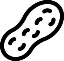 Peanut icon in thin line art. vector