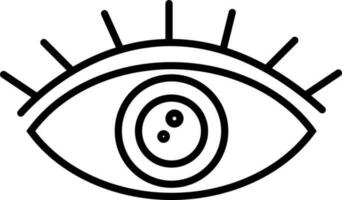 Black line art eye symbol or security icon. vector