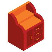 Cabinet element in isometric style. vector