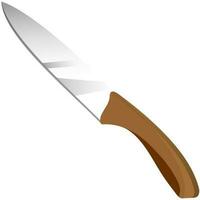 Glossy grey and brown knife. vector