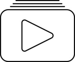 Black Outline Illustration Of Multiple Video Icon. vector