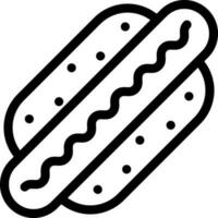 Line art illustration of hot dog icon. vector