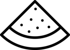 Watermelon slice icon in line art. vector