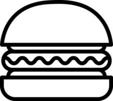 Line art illustration of burger icon. vector