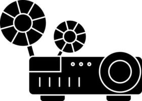 Vector reel camera icon in flat style.