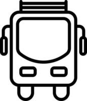 Black line art illustration of bus icon. vector