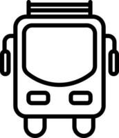 Black line art illustration of bus icon. vector