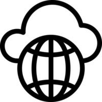 Internet cloud technology icon in line art. vector