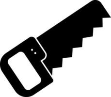 Isolated saw icon in black color. vector