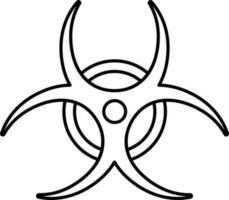 Black Stroke Bio-Hazard Symbol Or Icon. vector